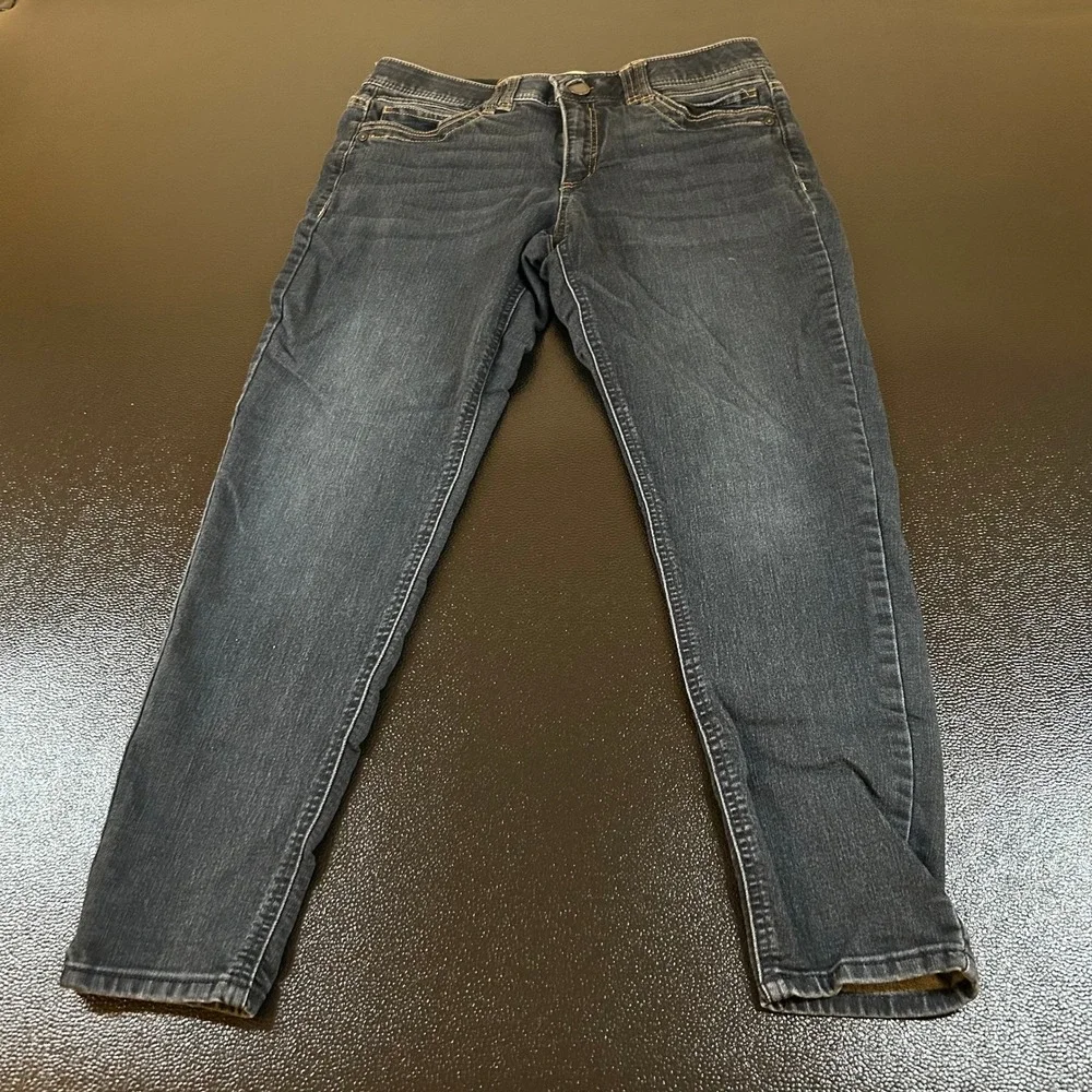 Democracy Dark Wash Denim Jeans Womens 10 Crop Ankle Skinny Ab Solution 32x26